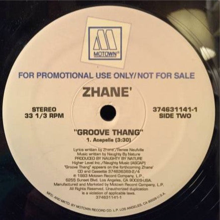 Zhané : Groove Thang (12", Promo)