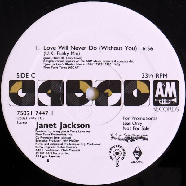 Janet Jackson : Love Will Never Do (Without You) (2x12", Single, Promo)