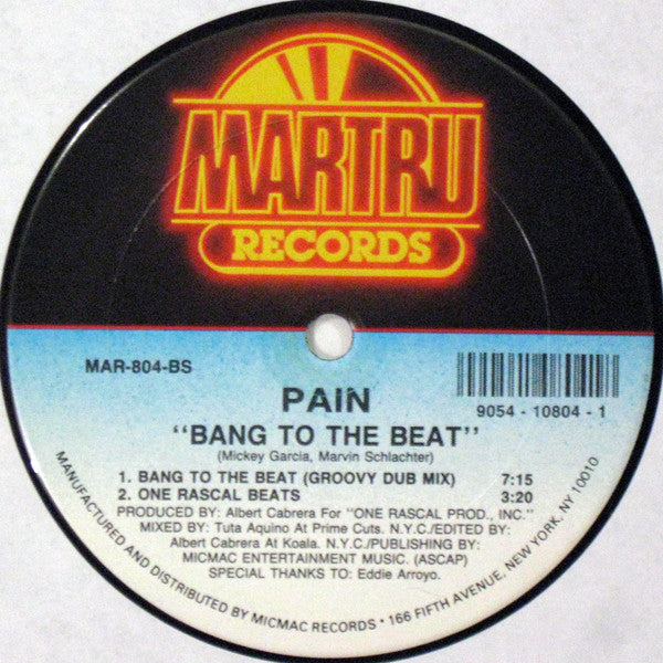 Pain (2) : Bang To The Beat (12")