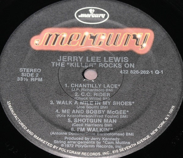 Jerry Lee Lewis : The "Killer" Rocks On (LP, Album, RE)