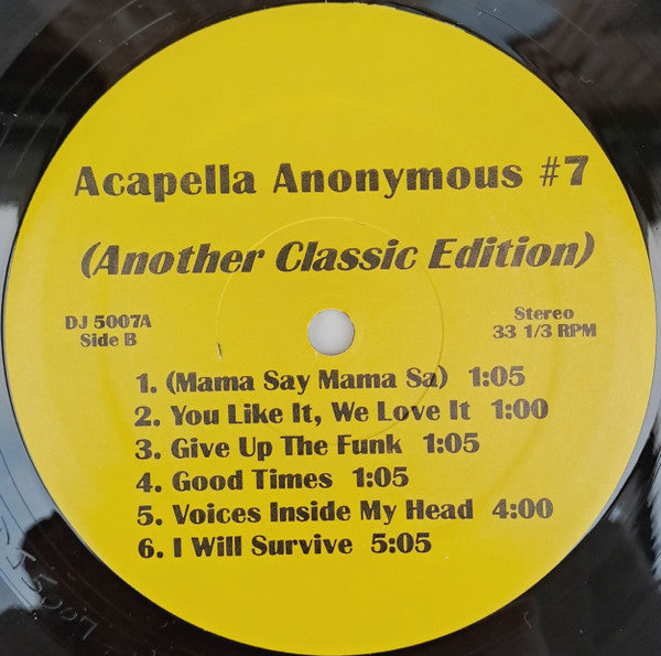 Various : Acapella Anonymous Vol. #7 (LP, Unofficial)