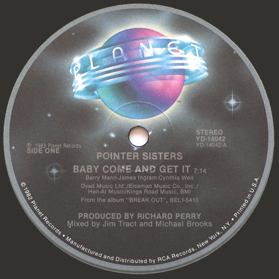Pointer Sisters : Baby Come And Get It b/w Operator (12")
