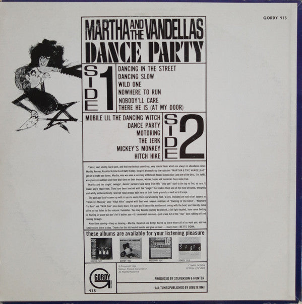 Martha Reeves & The Vandellas : Dance Party (LP, Album, Ind)