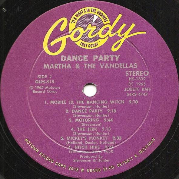 Martha Reeves & The Vandellas : Dance Party (LP, Album, Ind)