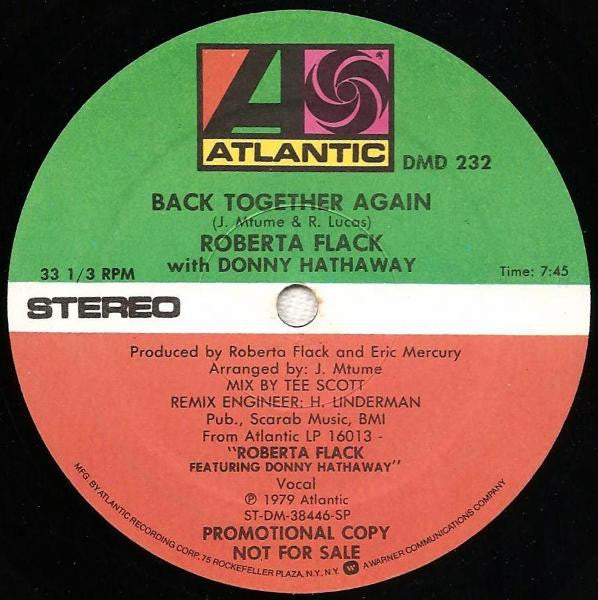 Roberta Flack With Donny Hathaway : Back Together Again (12", Promo)