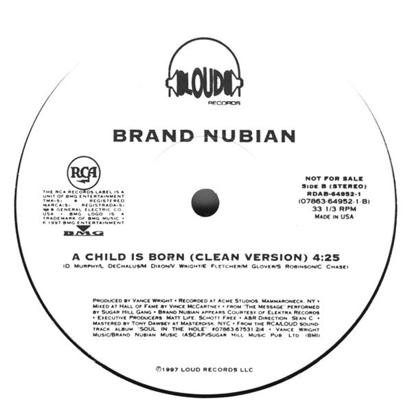 Brand Nubian : A Child Is Born (12", Promo)
