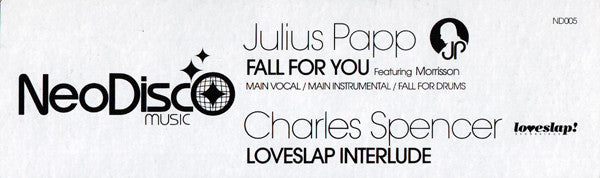 Julius Papp / Charles Spencer : Fall For You / Loveslap Interlude (12")
