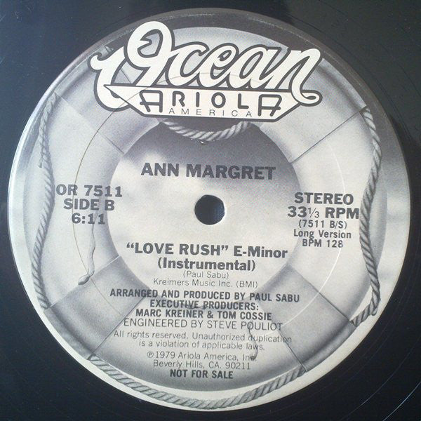 Ann Margret : Love Rush E-Minor (12", Promo)