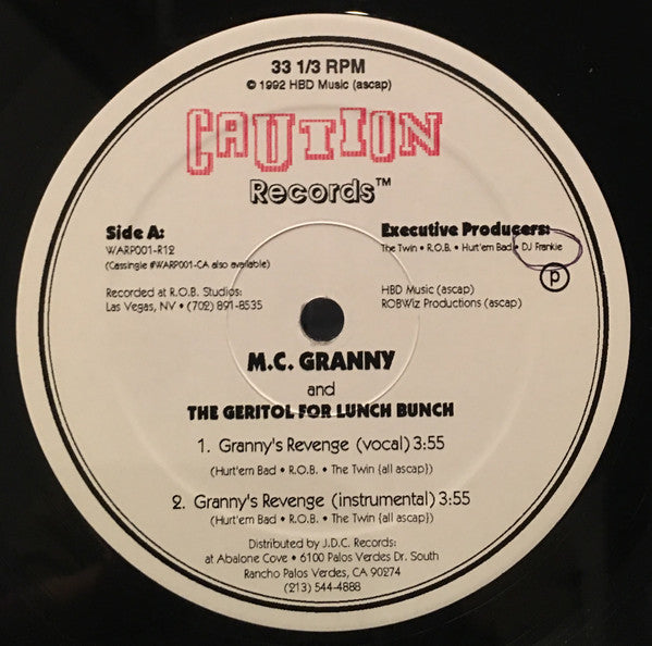 M.C. Granny And The Geritol For Lunch Bunch : Granny's Revenge (12")
