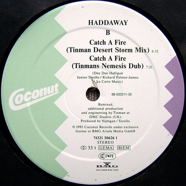 Haddaway : Catch A Fire (Remix) (12")