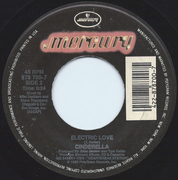 Cinderella (3) : Shelter Me (7", Single)