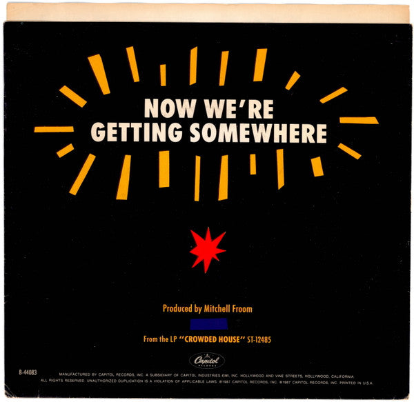 Crowded House : Now We're Getting Somewhere (7", Single, Spe)