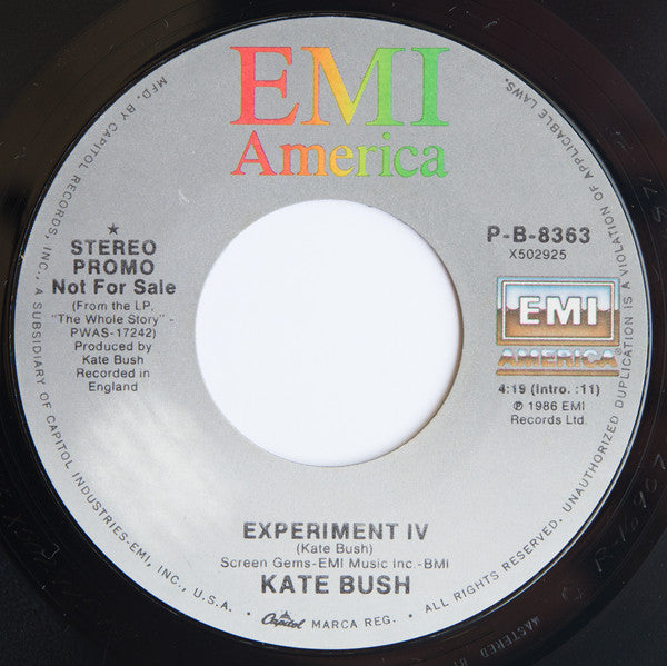 Kate Bush : Experiment IV (7", Single, Promo, Styrene)