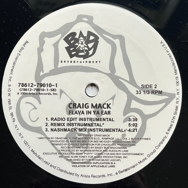 Craig Mack : Flava In Ya Ear (12", Single, Mis)