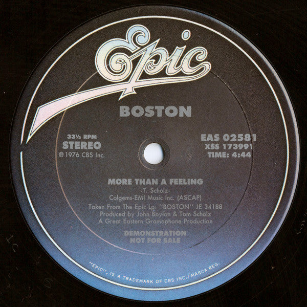 Boston : Rock & Roll Band / More Than A Feeling (12", Promo, Car)