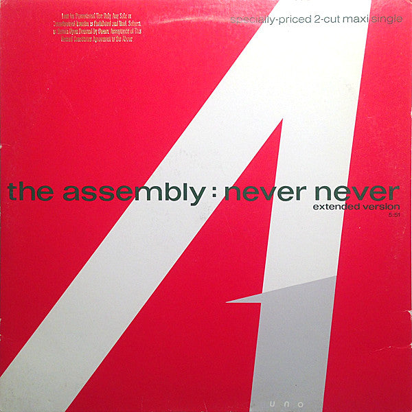 The Assembly : Never Never (Extended Version) / Stop / Start (Extended Version) (12", Maxi)