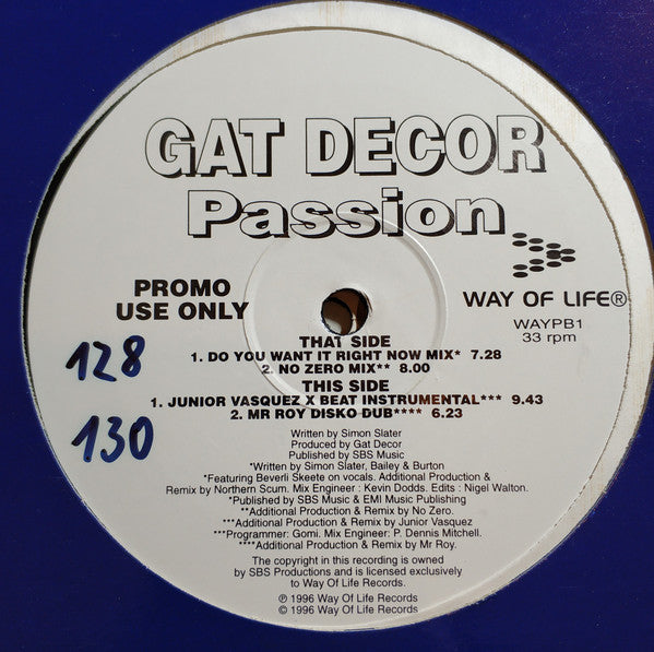 Gat Decor : Passion (2x12", Promo)