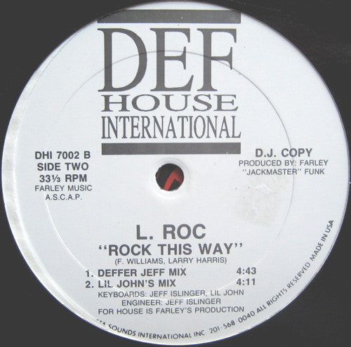L. Roc : Rock This Way (12", Promo, Car)