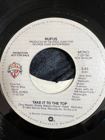 Rufus : Take It To The Top (7", Promo)