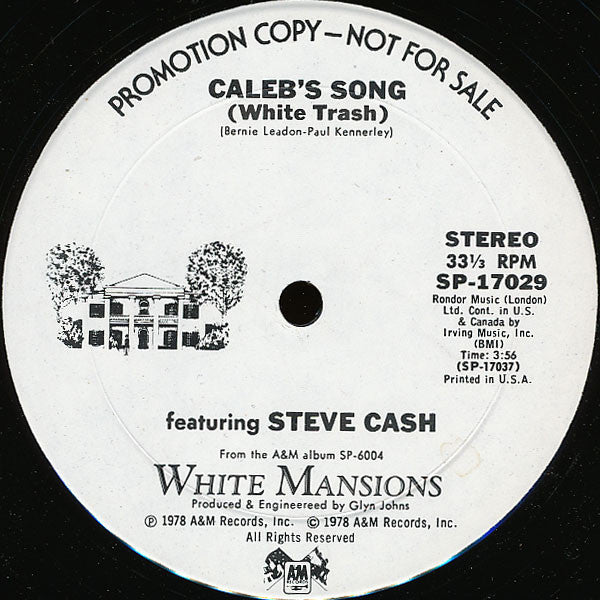 Steve Cash / John Dillon (3) : Caleb's Song (White Trash) / Bad Man (12", Promo)