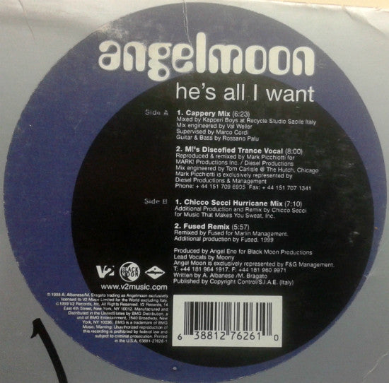 Angelmoon : He's All I Want (12")