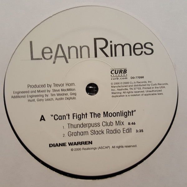 LeAnn Rimes : Can't Fight The Moonlight (2x12", Maxi)