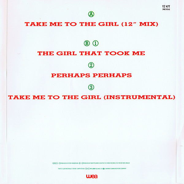 The Associates : Take Me To The Girl (12")