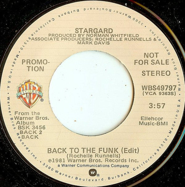 Stargard : Back To The Funk (7", Mono, Promo)