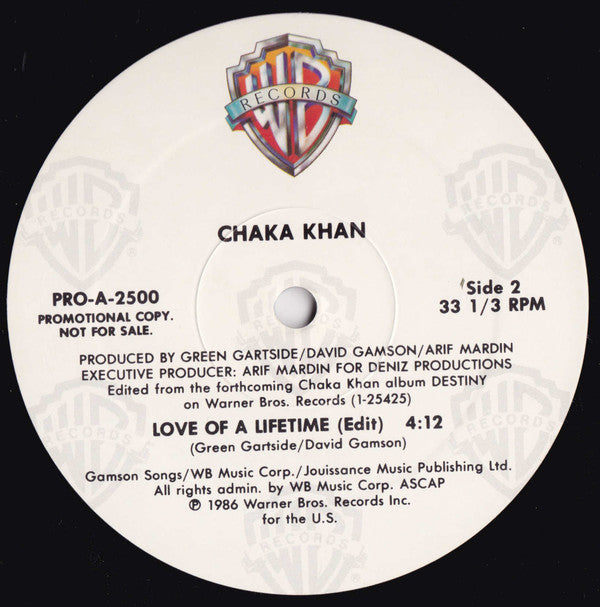 Chaka Khan : Love Of A Lifetime (12", Promo)