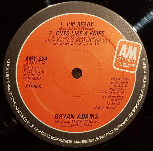 Bryan Adams : Run To You (12")