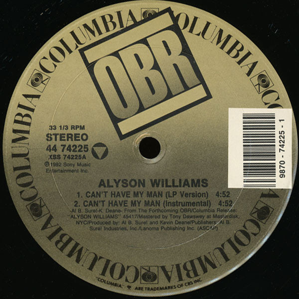 Alyson Williams : Can't Have My Man (12")