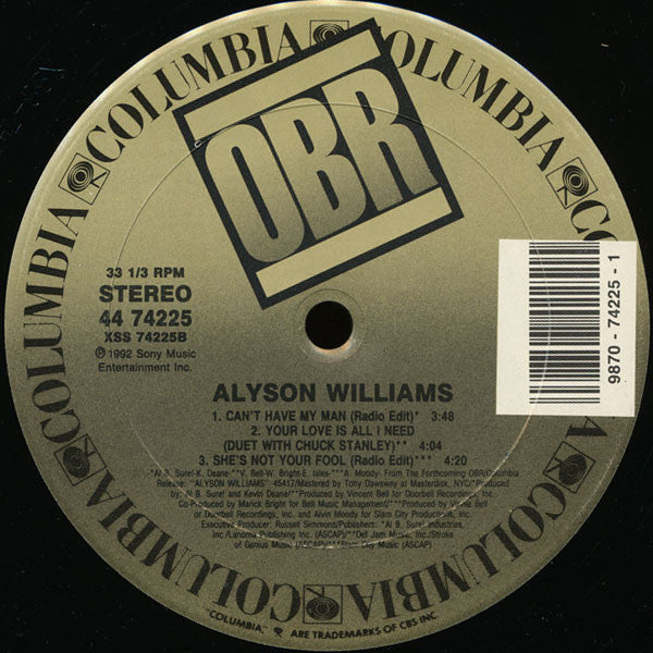Alyson Williams : Can't Have My Man (12")