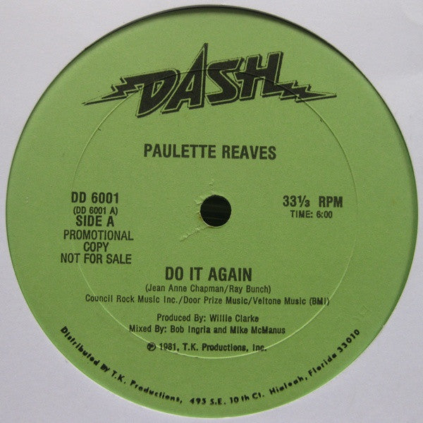 Paulette Reaves : Do It Again (12", Promo)