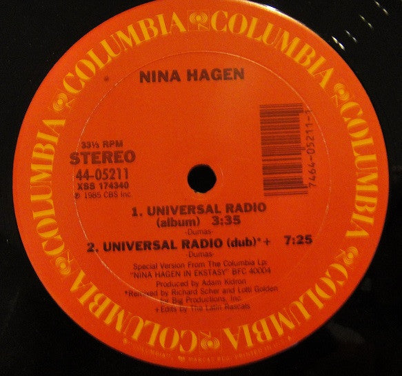 Nina Hagen : Universal Radio (12", Gen)