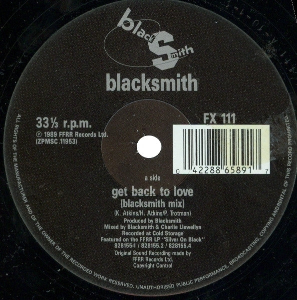 Blacksmith : Get Back To Love (12")
