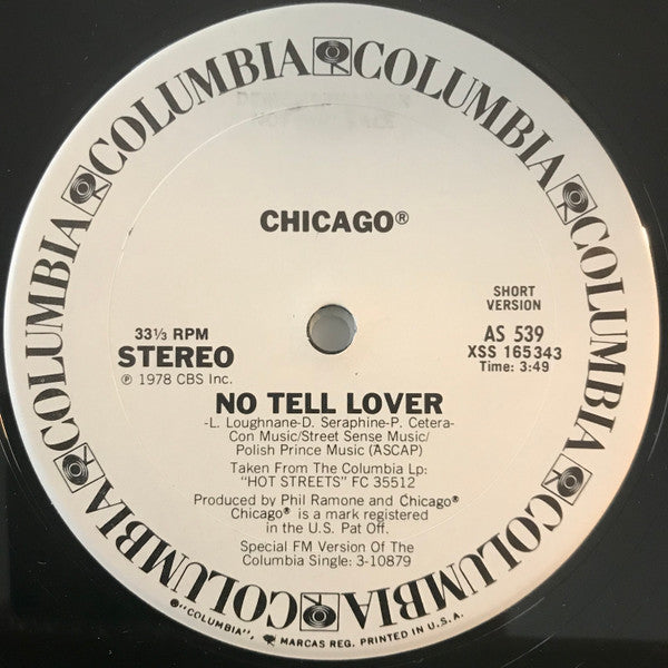Chicago (2) : No Tell Lover (12", Promo)