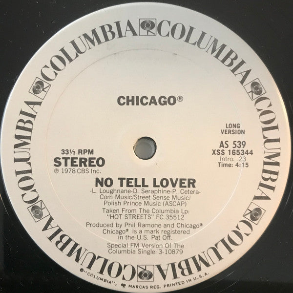 Chicago (2) : No Tell Lover (12", Promo)