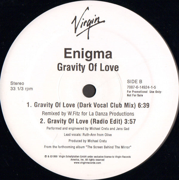 Enigma : Gravity Of Love (12", Promo)