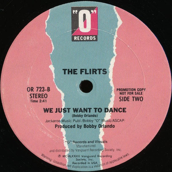 The Flirts : We Just Want To Dance (12", Promo)