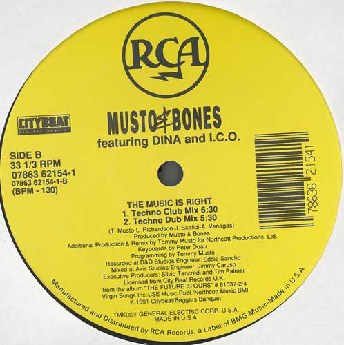 Musto & Bones : The Music Is Right (12")