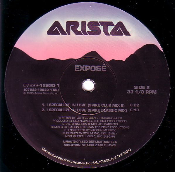 Exposé : I'll Say Goodbye For The Two Of Us / I Specialize In Love (12", Single)