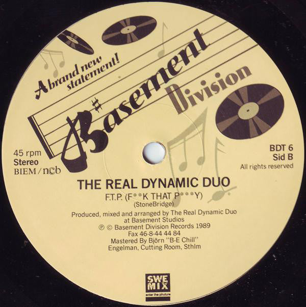 StoneBridge And Jazzy John / The Real Dynamic Duo : F.T.P. (F**k That P***y) (12")