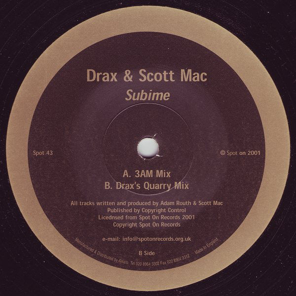 Drax & Scott Mac : Sublime (12")