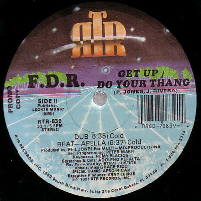 F.D.R. (5) : Get Up / Do Your Thang (12", Promo)