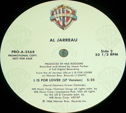 Al Jarreau : L Is For Lover (12", Promo)