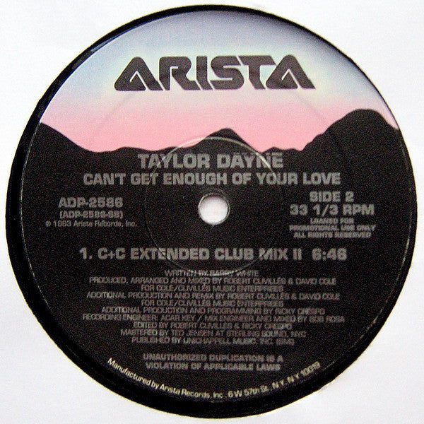 Taylor Dayne : Can't Get Enough Of Your Love (2x12", Promo, Gat)
