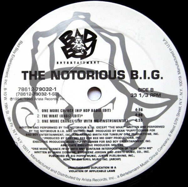 The Notorious B.I.G.* : One More Chance (12")