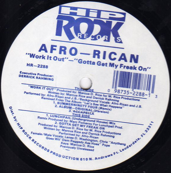 Afro-Rican : Work It Out (12")