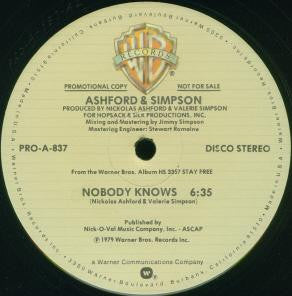 Ashford & Simpson : Nobody Knows (12", Promo)