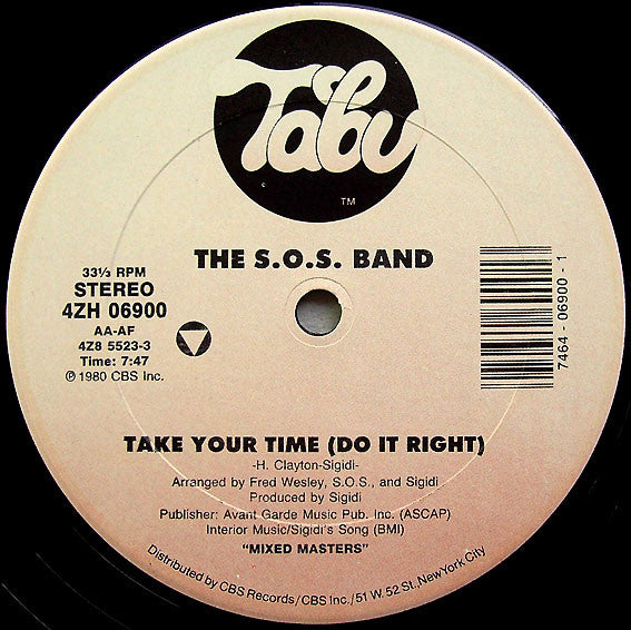 The S.O.S. Band / Cherrelle : Take Your Time (Do It Right) / I Didn't Mean To Turn You On (12")